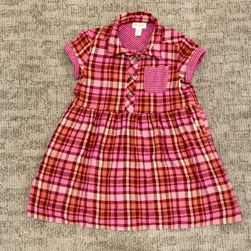 Cat & Jack Plaid Short Sleeve Woven Dress
